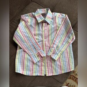 Shrimp & Grits Kids Colorful Striped Button-Up Shirt Size 4T